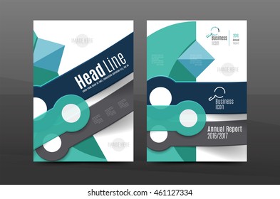 Multipurpose A4 flyer or annual report layout. Various geometric shapes design. A4 size page