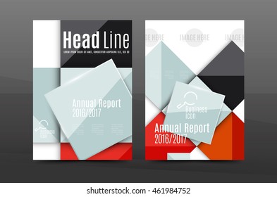 Multipurpose A4 flyer or annual report layout. Various geometric shapes design. A4 size page