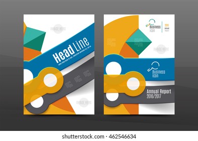 Multipurpose A4 flyer or annual report layout. Various geometric shapes design. A4 size page