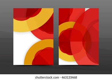 Multipurpose A4 flyer or annual report layout. Various geometric shapes design. A4 size page