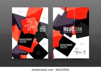 Multipurpose A4 flyer or annual report layout. Various geometric shapes design. A4 size page
