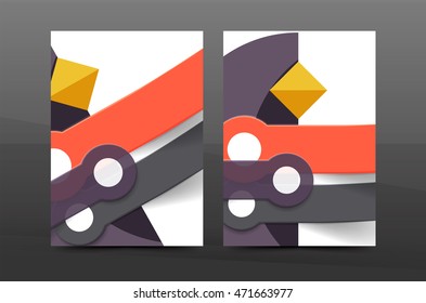 Volante multipropósito A4 o diseño de informes anuales. Diseño de varias formas geométricas. página tamaño A4
