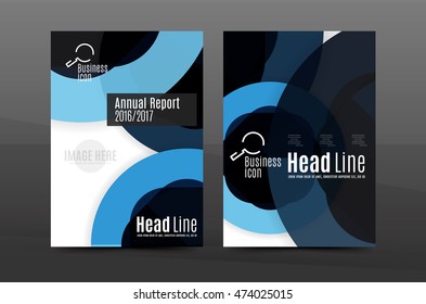 Multipurpose A4 flyer or annual report layout. Various geometric shapes design. A4 size page