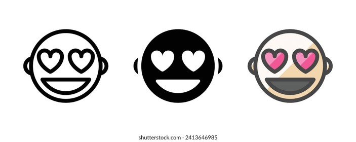 Multipurpose admirer vector icon in outline, glyph, filled outline style. Three icon style variants in one pack.