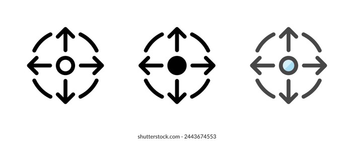 Multipurpose AOE vector icon in outline, glyph, filled outline style. Three icon style variants in one pack.