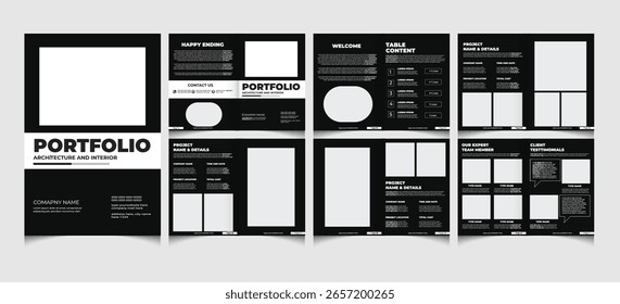 Multipurpose Architecture or interior portfolio template design with a4 size.