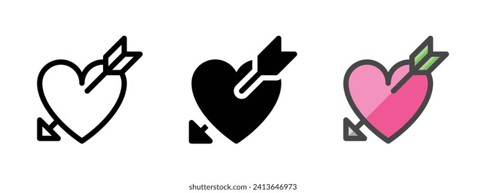 Multipurpose arrow vector icon in outline, glyph, filled outline style. Three icon style variants in one pack.