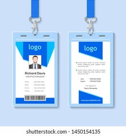 Multipurpose Blue Identity Card Vector Template