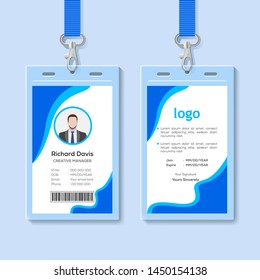 Multipurpose Blue Identity Card Vector Template