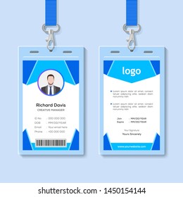 Multipurpose Blue Identity Card Vector Template