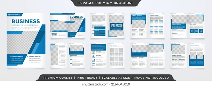 multipurpose brochure template with minimalist layout use for annual report presentation