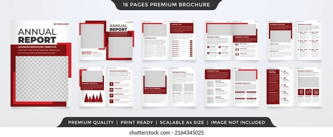 multipurpose brochure template with minimalist layout use for annual report presentation