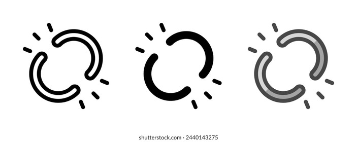 Multipurpose broken link vector icon in outline, glyph, filled outline style. Three icon style variants in one pack.