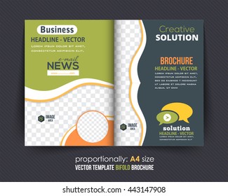 Multipurpose Business Bi-Fold Brochure Design. Corporate Leaflet, Cover Template