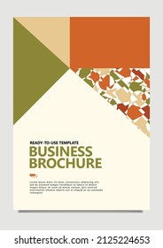 Multipurpose business brochure vector template using autumn colors. Suitable for business promotion, company profile, report, booklet, and catalog.