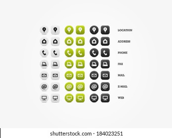 Multipurpose Business Card Icon Set of web icons for business, finance and communication
