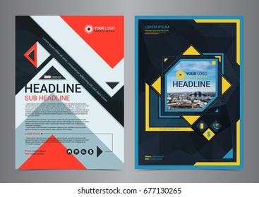 Multipurpose business flyer layout design with geometric shapes. Business design layout template, Modern Backgrounds. Vector illustration.