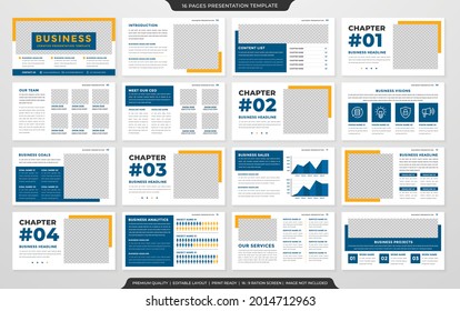 plantilla de presentación de negocios multipropósito con concepto limpio y estilo moderno