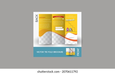multipurpose business presentation template with clean style and modern concept use for business infographic and annual report. Tri-fold brochure template Minimalistic geometric design for corporate.