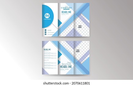 multipurpose business presentation template with clean style and modern concept use for business infographic and annual report. Tri-fold brochure template Minimalistic geometric design for corporate.