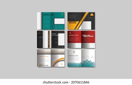 multipurpose business presentation template with clean style and modern concept use for business infographic and annual report. Tri-fold brochure template Minimalistic geometric design for corporate.