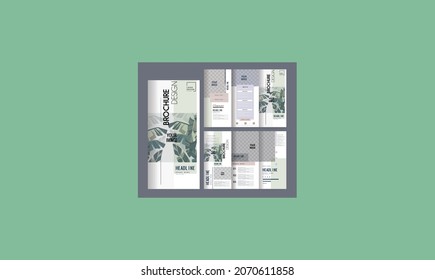 multipurpose business presentation template with clean style and modern concept use for business infographic and annual report. Tri-fold brochure template Minimalistic geometric design for corporate.