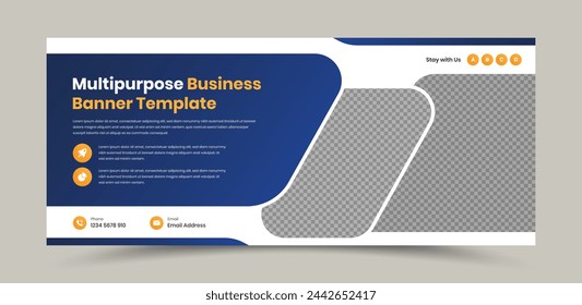 Multipurpose business solutions modern professional web banner and cover ads design with image placeholder