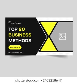 Multipurpose business techniques video thumbnail banner design, simple and clean video cover template design, business idea banner, fully editable vector eps 10 file format