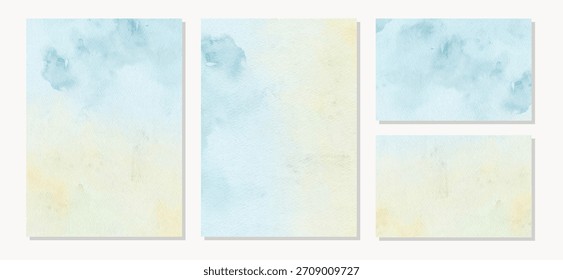 Multipurpose card abstract yellow blue watercolor background