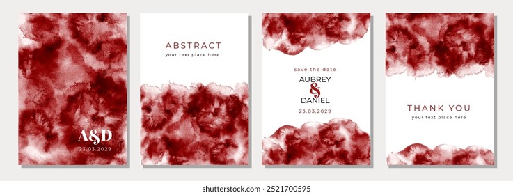 multipurpose card with maroon abstract watercolor background