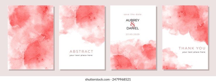 multipurpose card with pink peach abstract watercolor background
