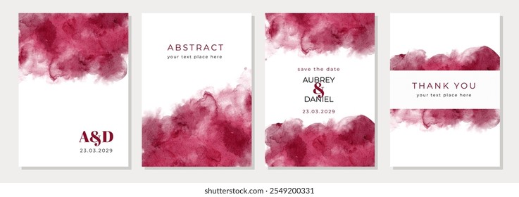 multipurpose card with pink reddish abstract watercolor