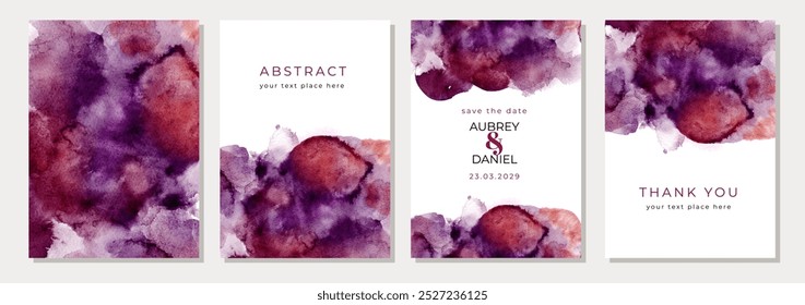 multipurpose card purple red purple abstract watercolor background
