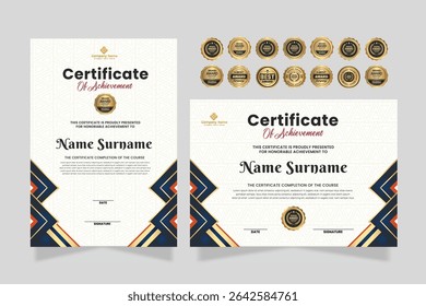 Modelo de Certificado Multipropósito Abstrato para Diploma Award Graduation template