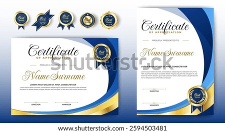 Multipurpose Certificate Template Abstract For Diploma Award Graduation template. vector