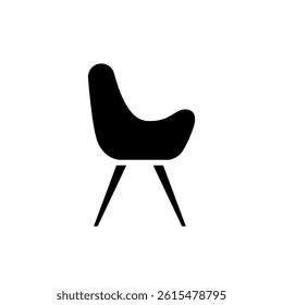 Multipurpose chair with arm rest icon in minimalist monochrome color 