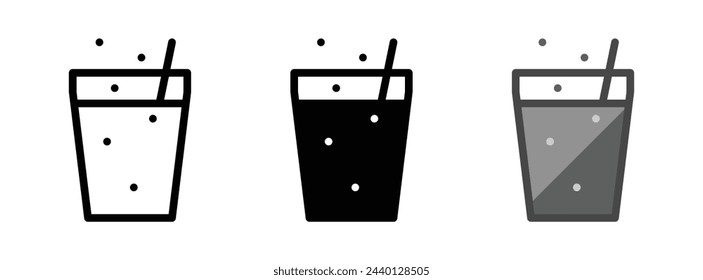 Multipurpose cola vector icon in outline, glyph, filled outline style. Three icon style variants in one pack.