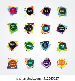 Multipurpose Colorful Badges. Colorful badges for your designs, such us for website, online shop, email newsletter, web banner, print ad, etc. Easy to change colors/remove shadows if you don't prefer.