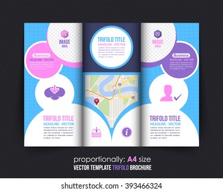Multipurpose Colorful Complex Business Tri-fold Brochure Design, Catalog Vector Template