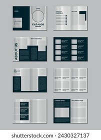 Multipurpose company furniture product catalogue, multipage catalog brochure template design with mockup