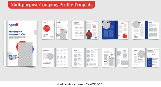 Multipurpose Company Profile Template layout template for company profile , Brochure template layout Company Profile Layout
