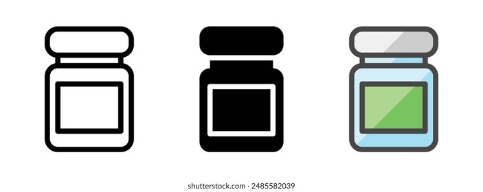 Multipurpose container vector icon in outline, glyph, filled outline style. Three icon style variants in one pack.