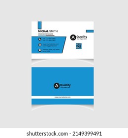 Multipurpose Corporate Business Card template. Stationary Item.Clean And Modern Business Card.