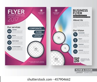 Multipurpose corporate business flyer layout template design. Suitable for leaflet, flyer, brochure, book cover and annual report. Layout in A4 size with bleeds.