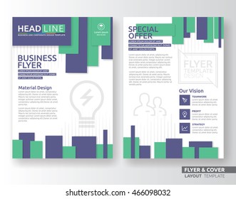 Multipurpose corporate business flyer layout template design. Suitable for leaflet, flyer, brochure, book cover and annual report. Layout in A4 size with bleeds.