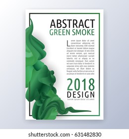 Multipurpose corporate business flyer layout design. Suitable for flyer, brochure, book cover and annual report. Abstract green liquid background.