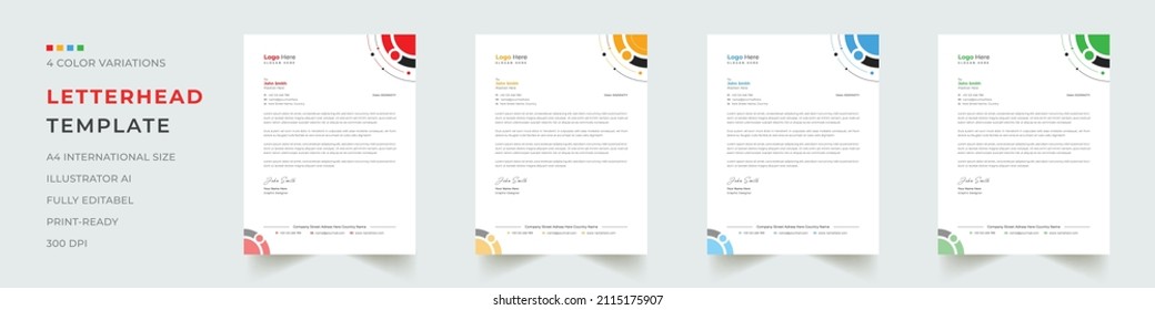 Diseño de membrete profesional para oficinas corporativas. membrete, ilustración de diseño. Diseño corporativo moderno y sencillo y creativo.