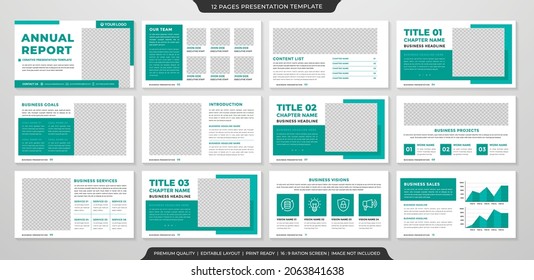 multipurpose corporate presentation layout template with minimalist and modern concept use for company annual report 