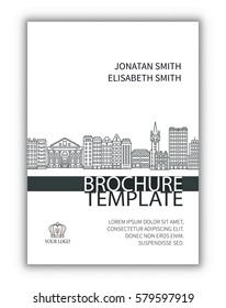 Multipurpose cover design for book, brochure, report, flyer, booklet etc. Buildings images and title.
