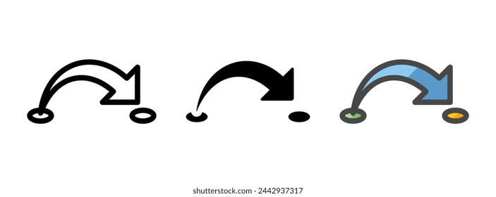 Multipurpose destination vector icon in outline, glyph, filled outline style. Three icon style variants in one pack.